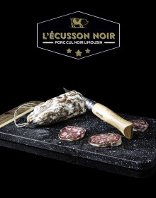 Packshot - Saucisson Noir du Limousin - Ecusson Noir