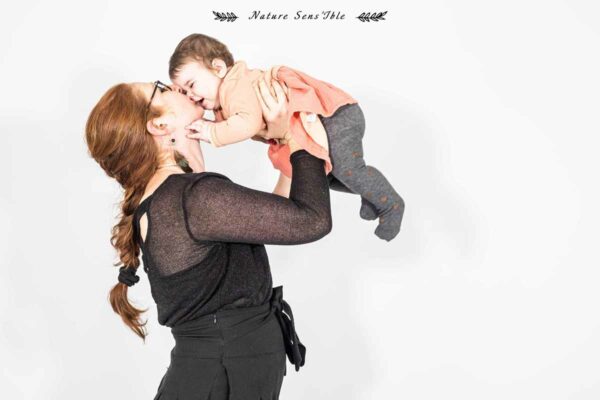 Photo maman et bébé heureux – Portrait Studio