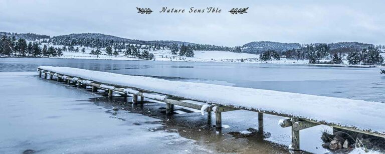 Panoramique enneigé au lac du moulinet – Photo reportage paysage