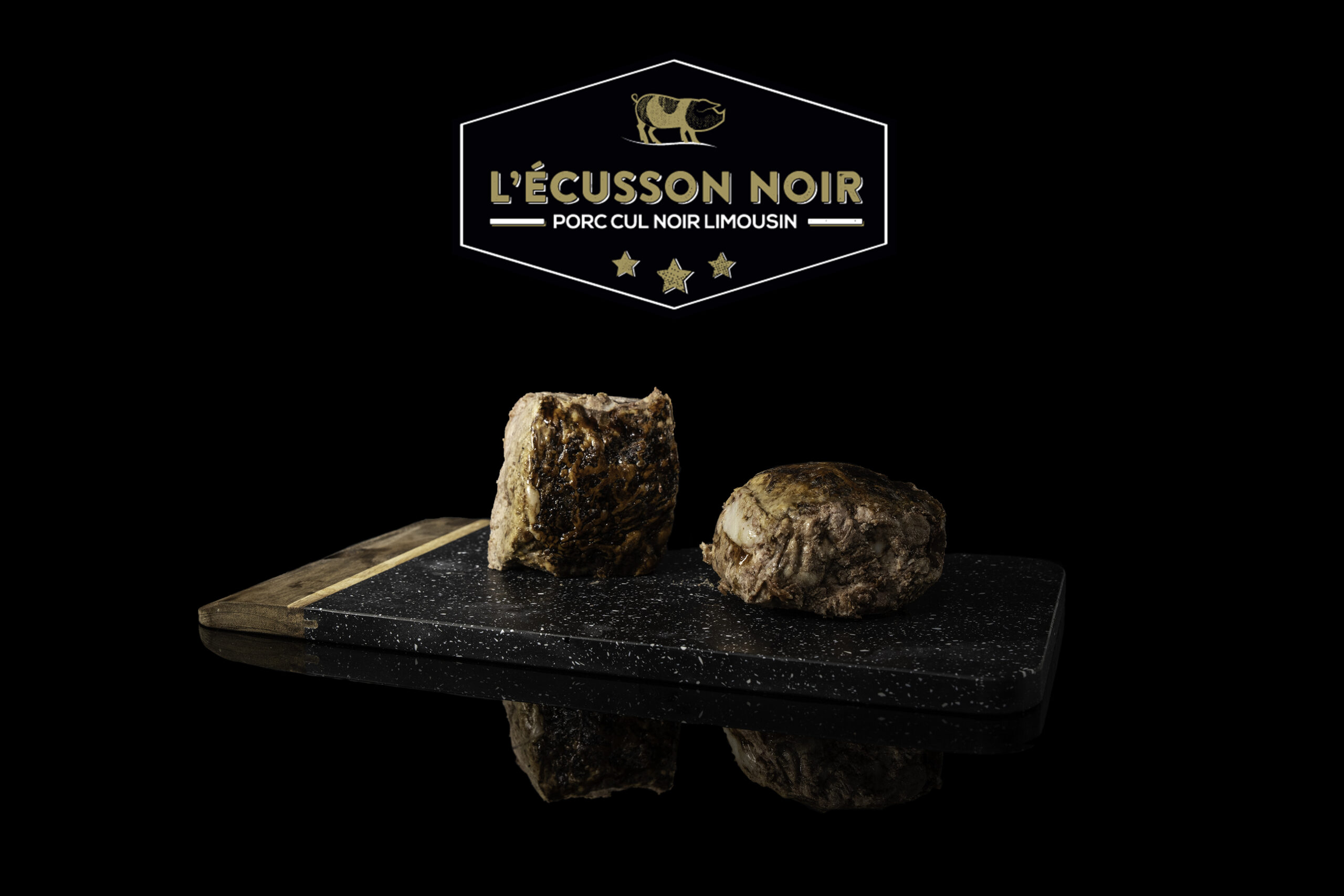 Packshot - Fricandaux Cul Noir du Limousin - Ecusson Noir